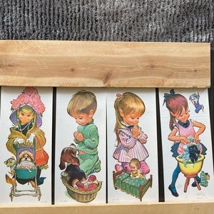 Vintage set of 4 litho set